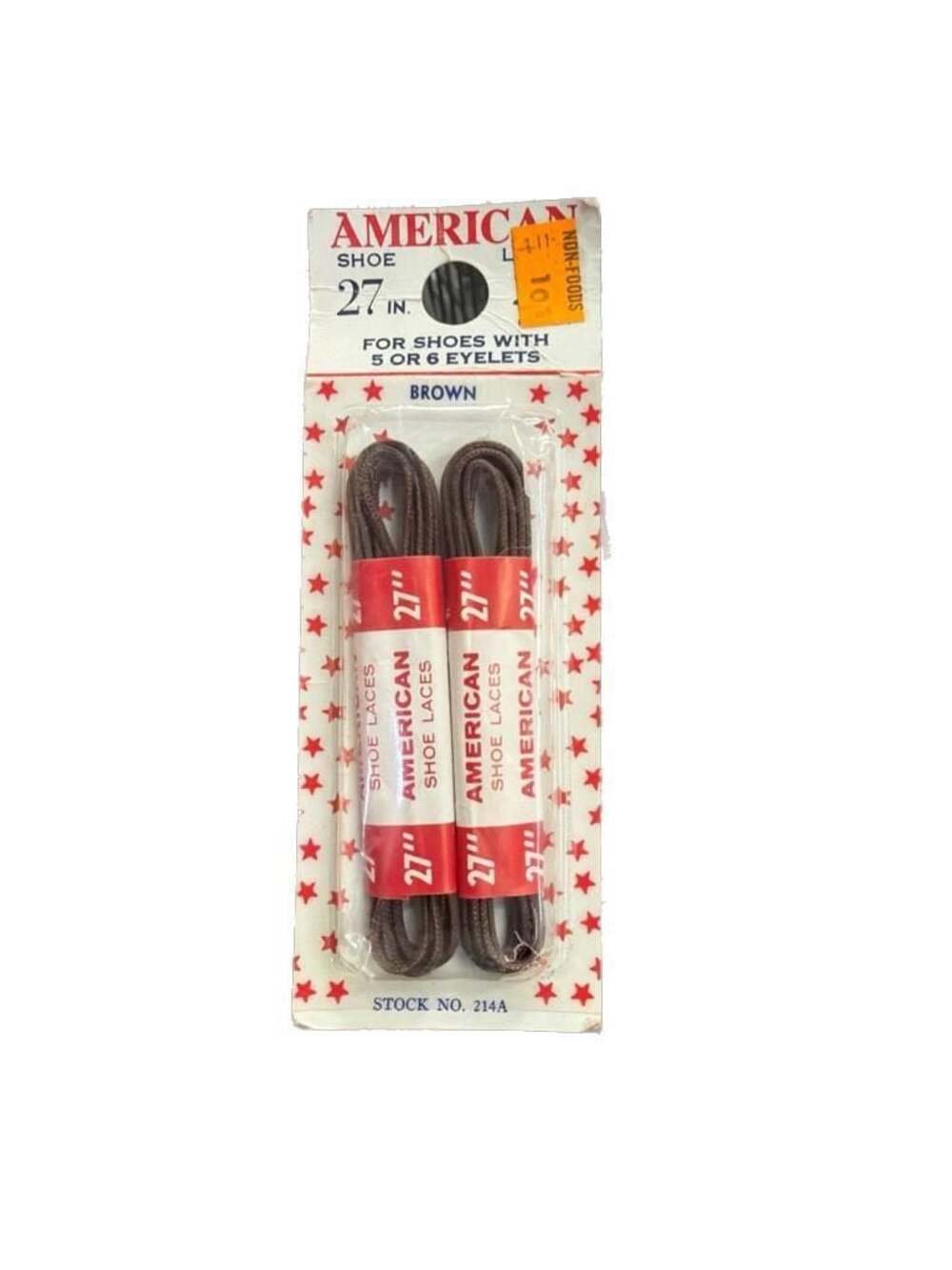 Vintage American Shoe Laces 27 Inch Brown for 5 or 6 Eyelets